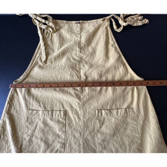 SHEIN Yellow Linen Blend Tie Shoulder Shortalls Romper Women's‎ Size L 8 10 - Picture 3 of 8